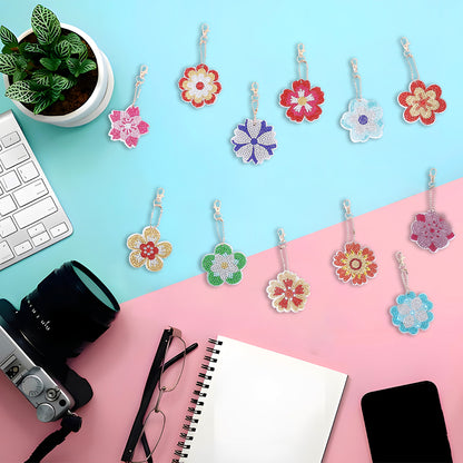 DIY Keychains Craft 24pcs Colorful Flowers