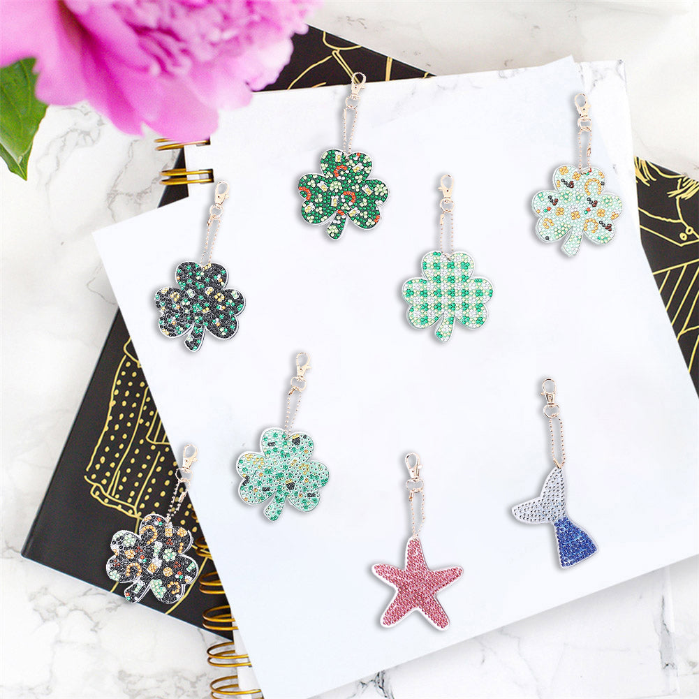 DIY Keychains Craft 24pcs Four Leaf Clover