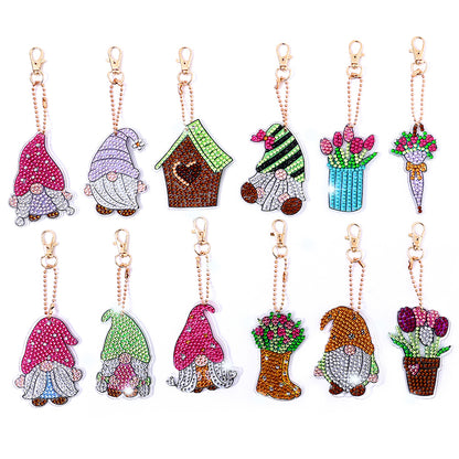 DIY Keychains Craft 12pcs Garden Gnome