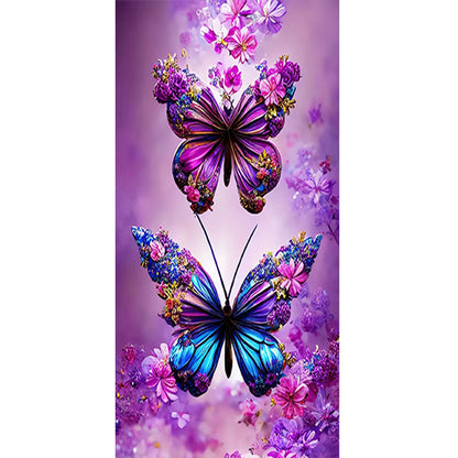 Dream Crystal Butterfly - Full Round Drill Diamond Painting 40*70CM