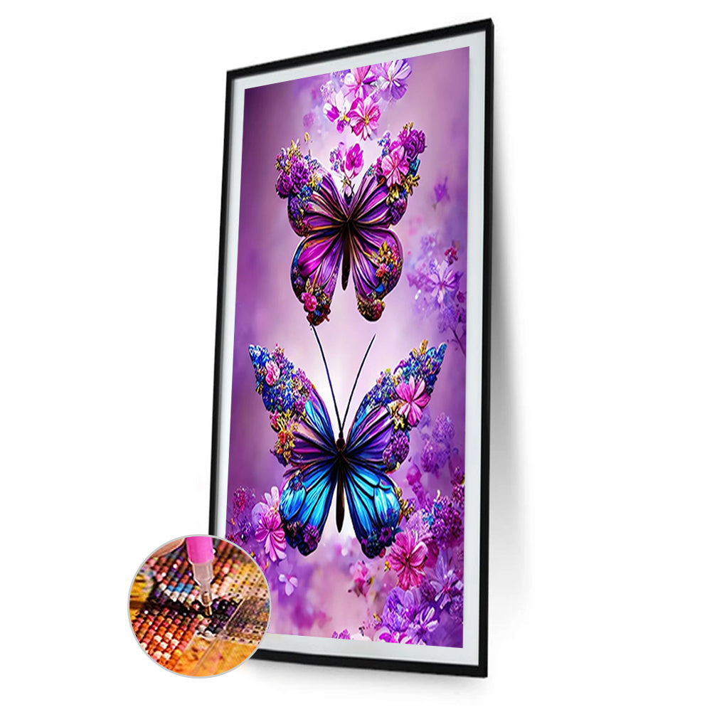 Dream Crystal Butterfly - Full Round Drill Diamond Painting 40*70CM