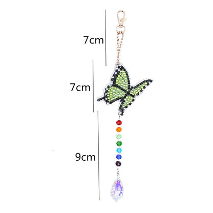 8pcs Diamond Painting Pendant Acrylic DIY Butterfly Point Drill Pendant for Gift