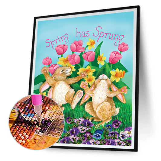 Easter Bunny - Full Round Drill Diamond Painting 30*40CM