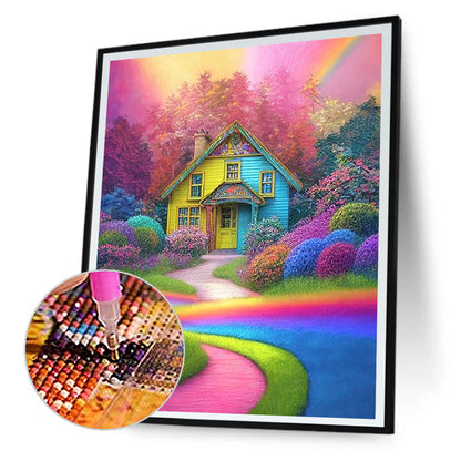 Rainbow House - Full Round Drill Diamond Painting 40*50CM