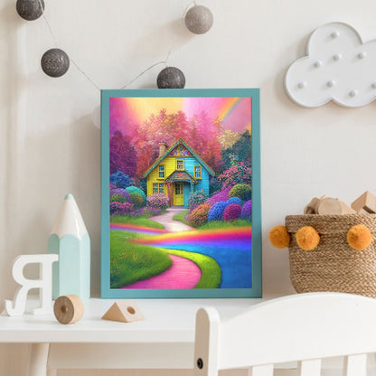 Rainbow House - Full Round Drill Diamond Painting 40*50CM