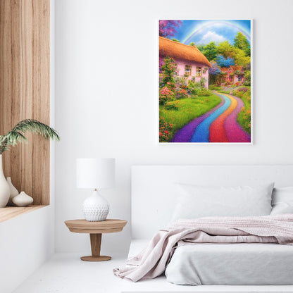 Rainbow House - Full Round Drill Diamond Painting 40*50CM