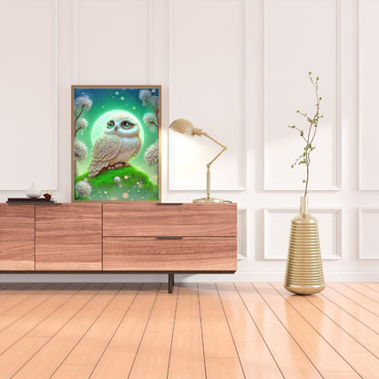 White Owl - Full Round Drill Diamond Painting 30*40CM