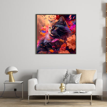 Colorful Cat - Full Round Drill Diamond Painting 30*30CM