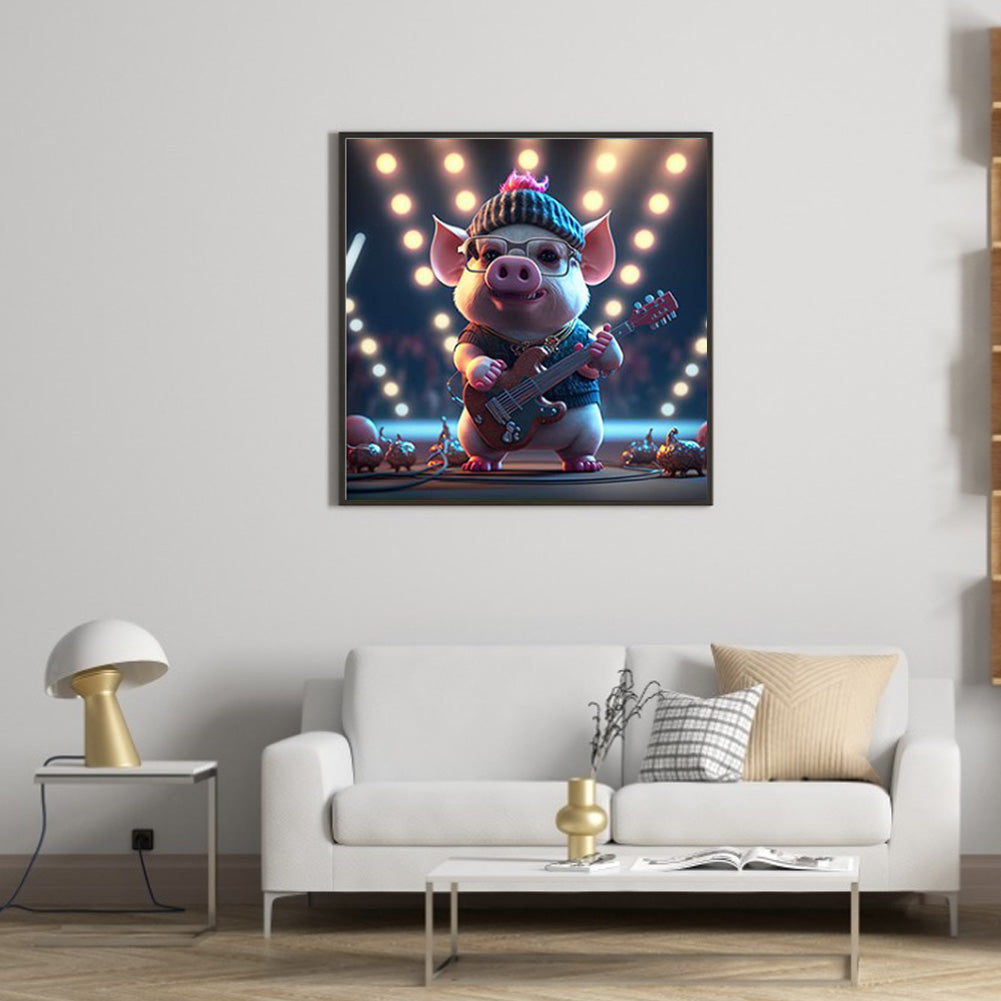 Rock Pig - Full Round Drill Diamond Painting 30*30CM