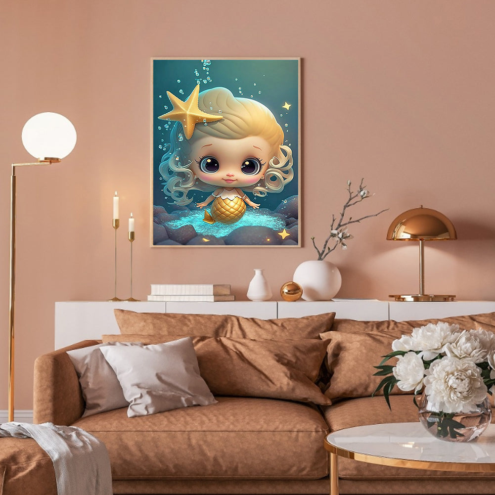 Little Mermaid - Full Round Drill Diamond Painting 30*45CM