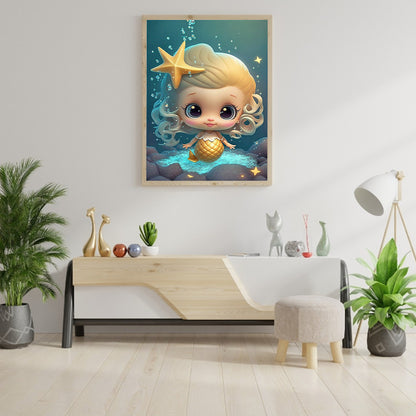 Little Mermaid - Full Round Drill Diamond Painting 30*45CM