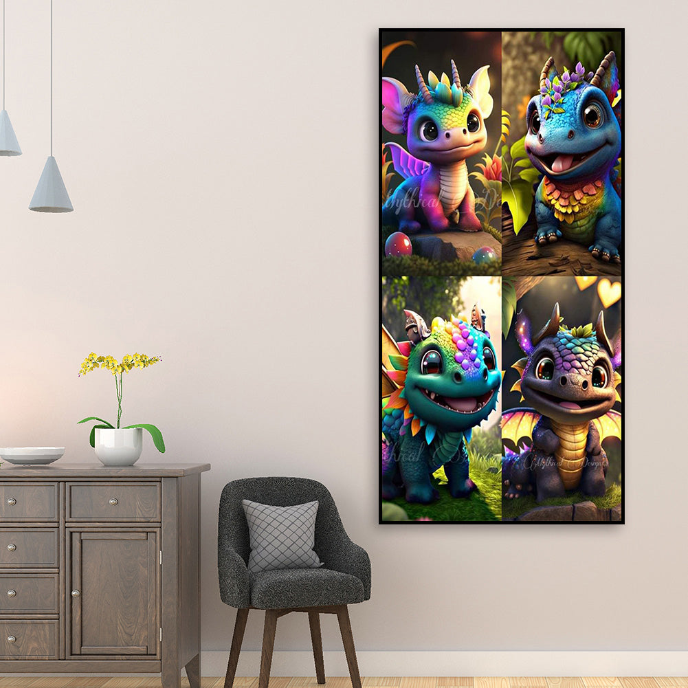 Four Snapdragon - Full Round Drill Diamond Painting 30*55CM