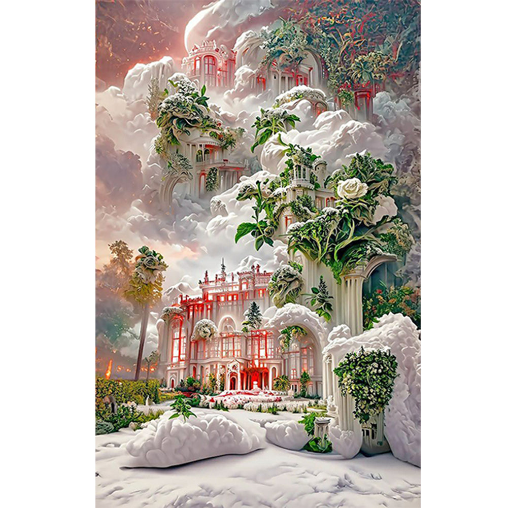 Frozen Rose Palace - Full Round Drill Diamond Painting 45*70CM