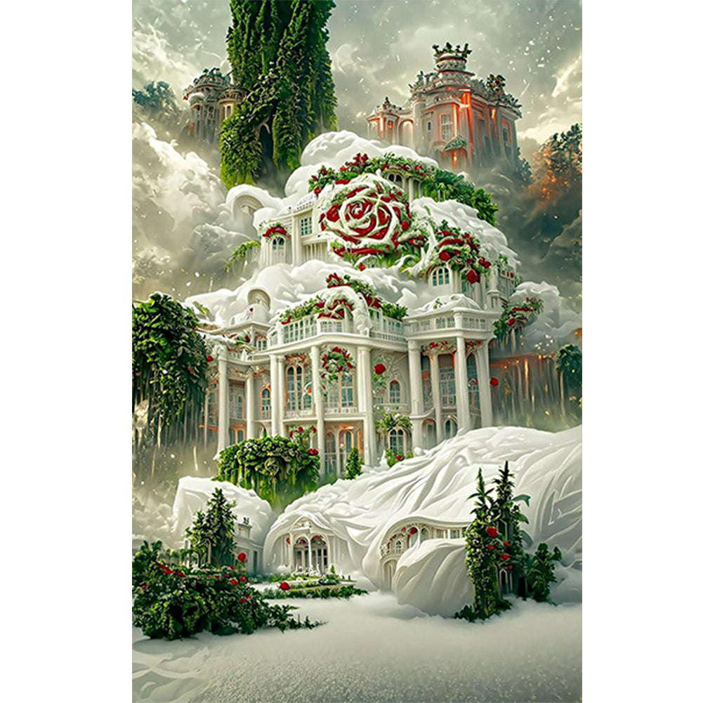 Frozen Rose Palace - Full Round Drill Diamond Painting 45*70CM