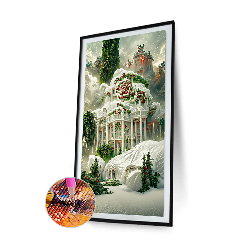 Frozen Rose Palace - Full Round Drill Diamond Painting 45*70CM