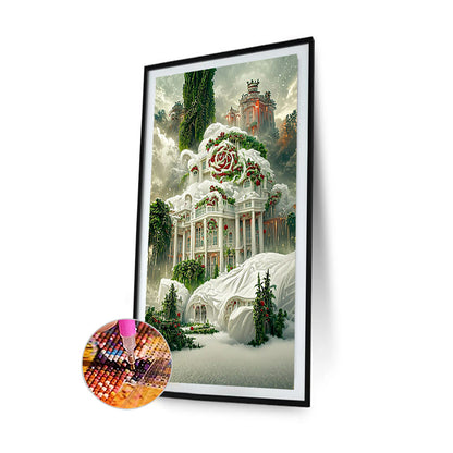 Frozen Rose Palace - Full Round Drill Diamond Painting 45*70CM