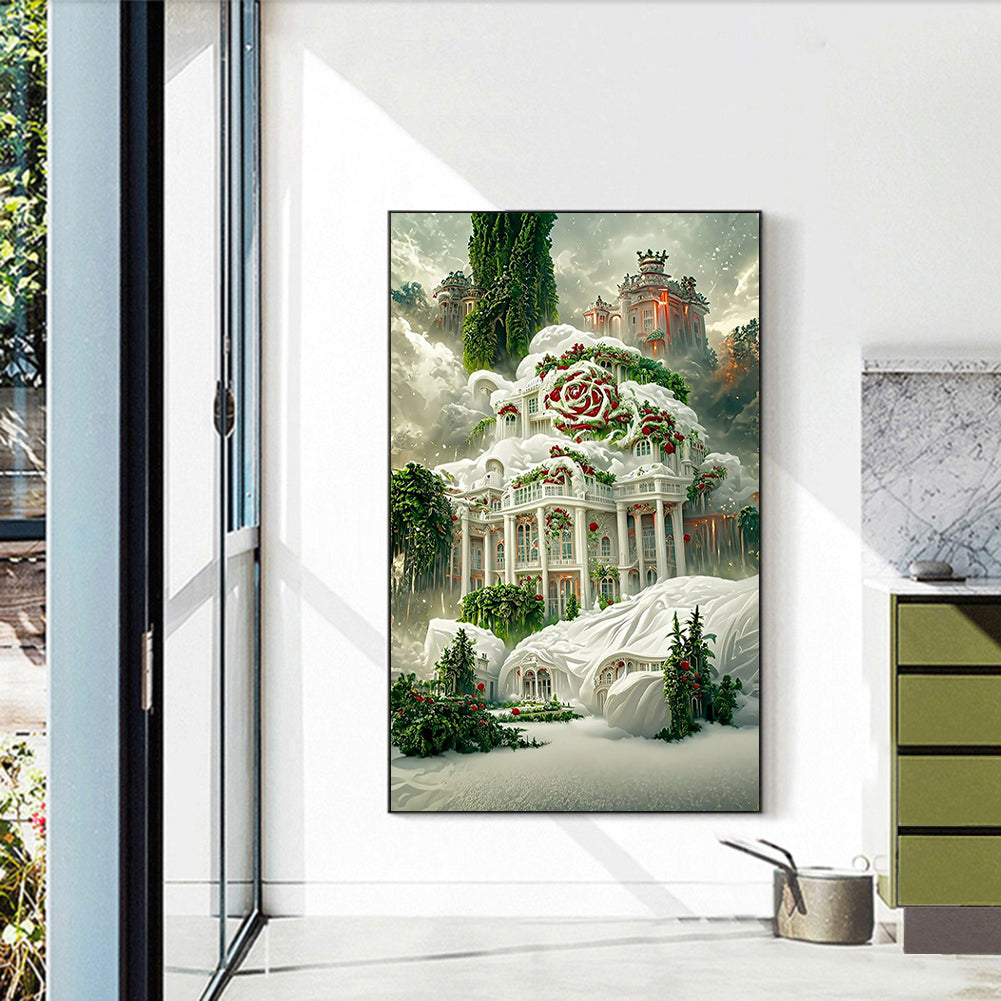 Frozen Rose Palace - Full Round Drill Diamond Painting 45*70CM