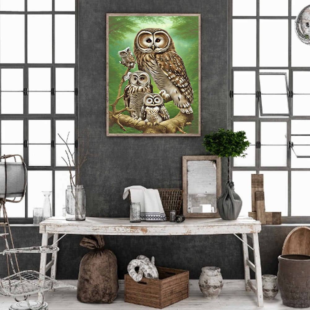 Brown Owl - Full Round Drill Diamond Painting 30*40CM