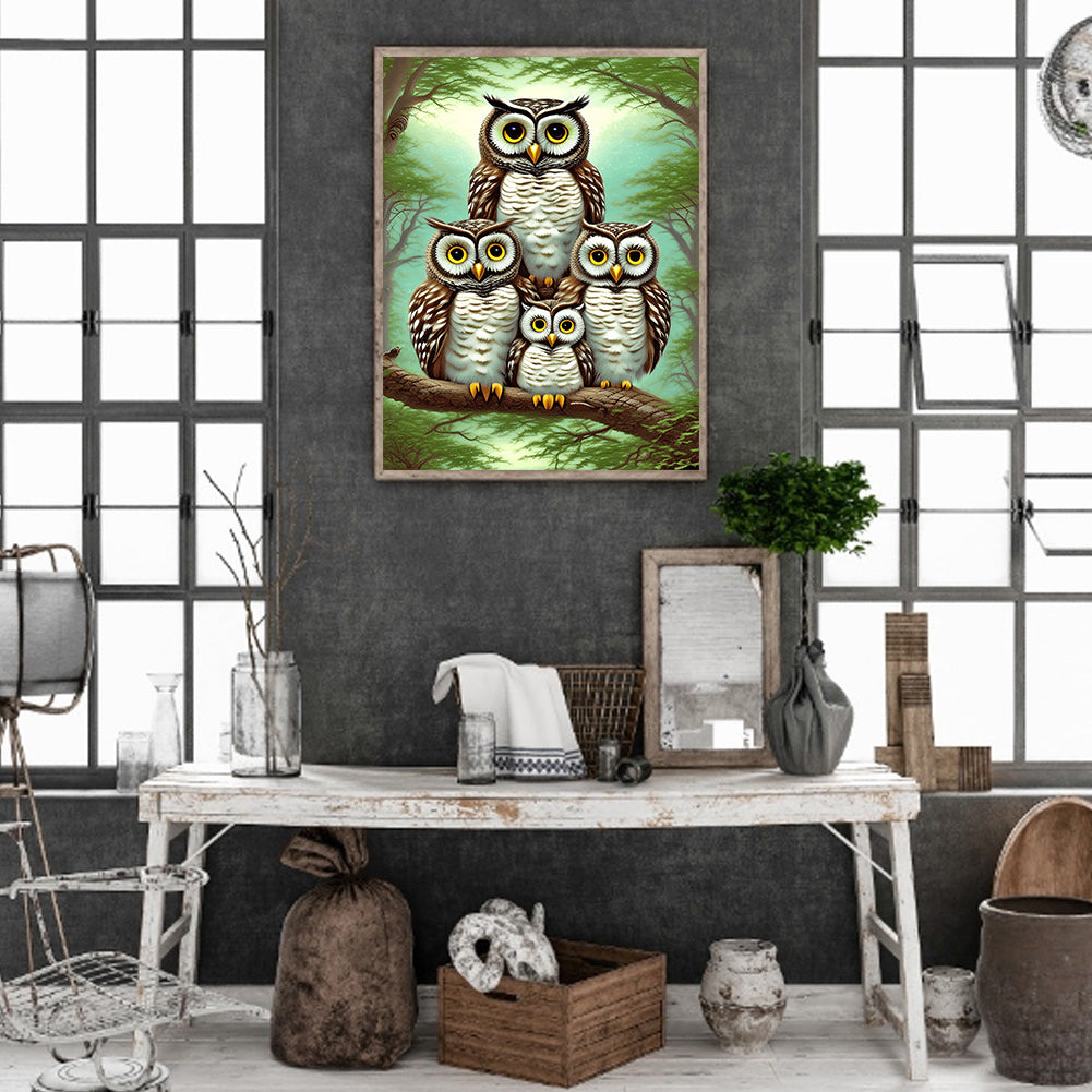 Brown Owl - Full Round Drill Diamond Painting 30*40CM