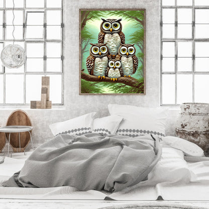 Brown Owl - Full Round Drill Diamond Painting 30*40CM
