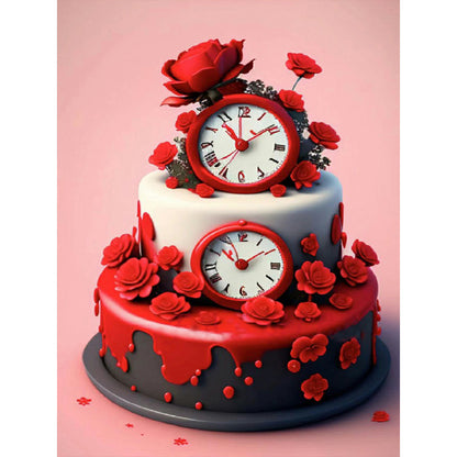 Floral Landscape Cake - Full Round Drill Diamond Painting 30*40CM