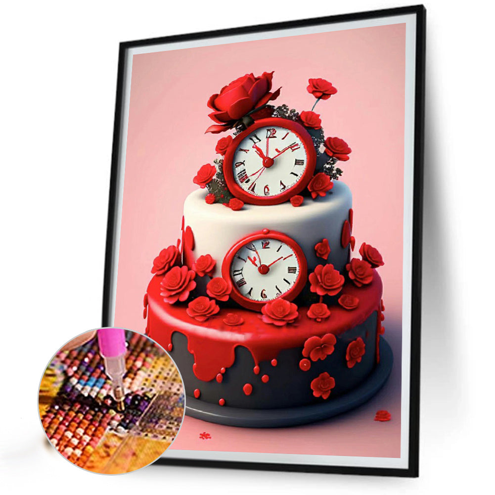 Floral Landscape Cake - Full Round Drill Diamond Painting 30*40CM