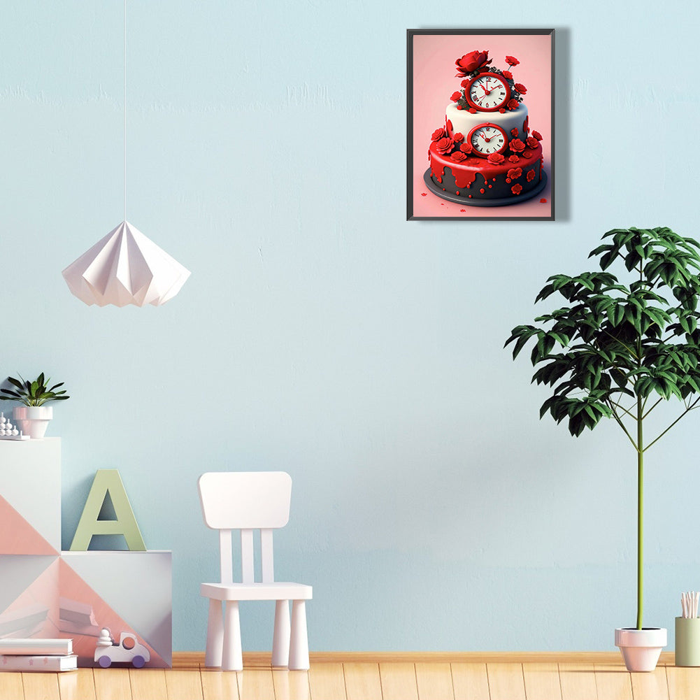 Floral Landscape Cake - Full Round Drill Diamond Painting 30*40CM