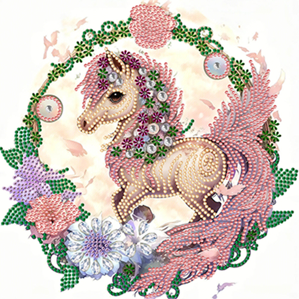 Comic Version Of The Zodiac Horse - Special Shaped Drill Diamond Painting 30*30CM