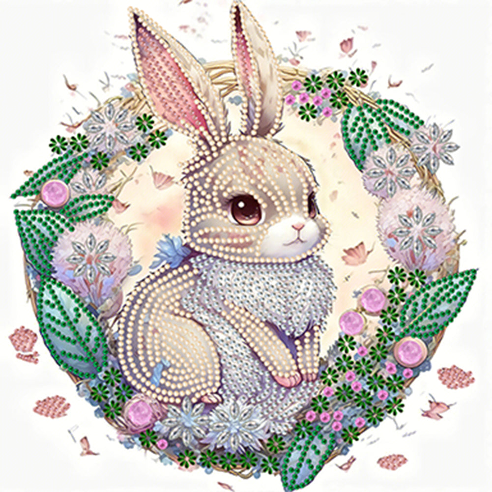 Comic Version Zodiac Rabbit - Special Shaped Drill Diamond Painting 30*30CM