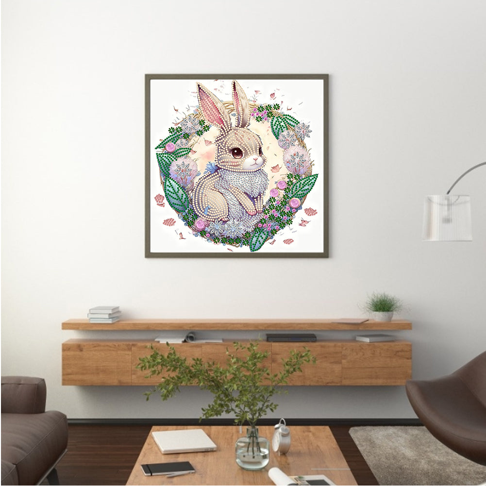 Comic Version Zodiac Rabbit - Special Shaped Drill Diamond Painting 30*30CM