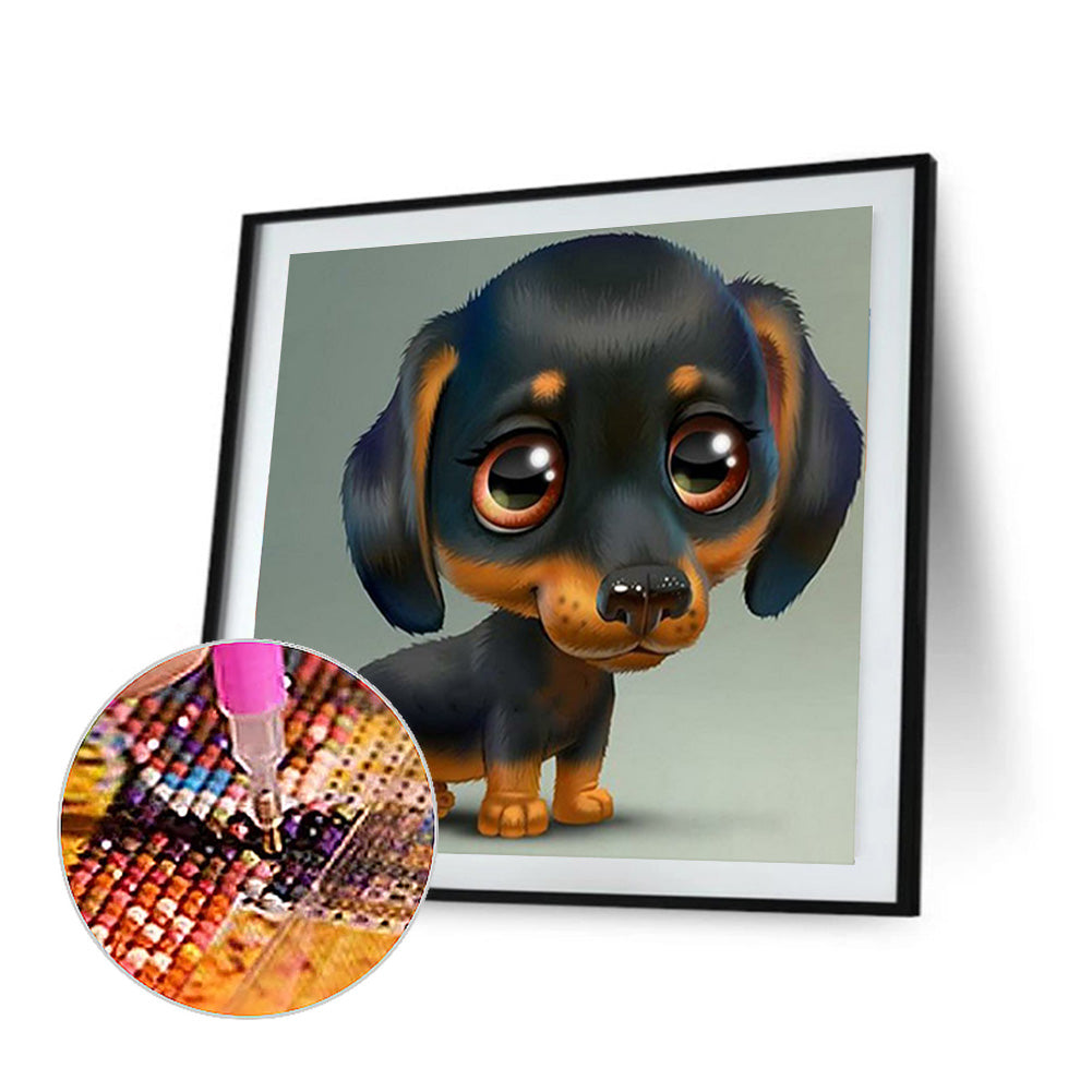 Big Headed Dachshund - Full Square Drill Diamond Painting 30*30CM