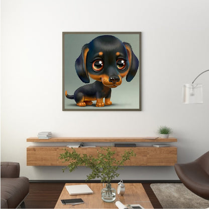Big Headed Dachshund - Full Square Drill Diamond Painting 30*30CM