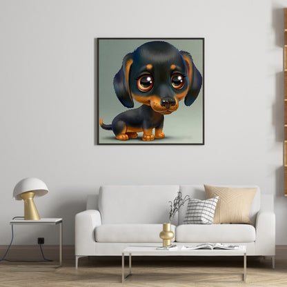 Big Headed Dachshund - Full Square Drill Diamond Painting 30*30CM