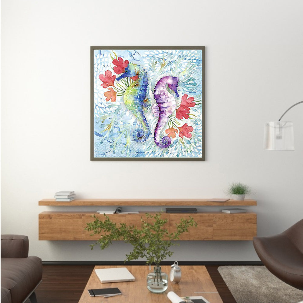 A Pair Of Seahorses - Full Square Drill Diamond Painting 30*30CM