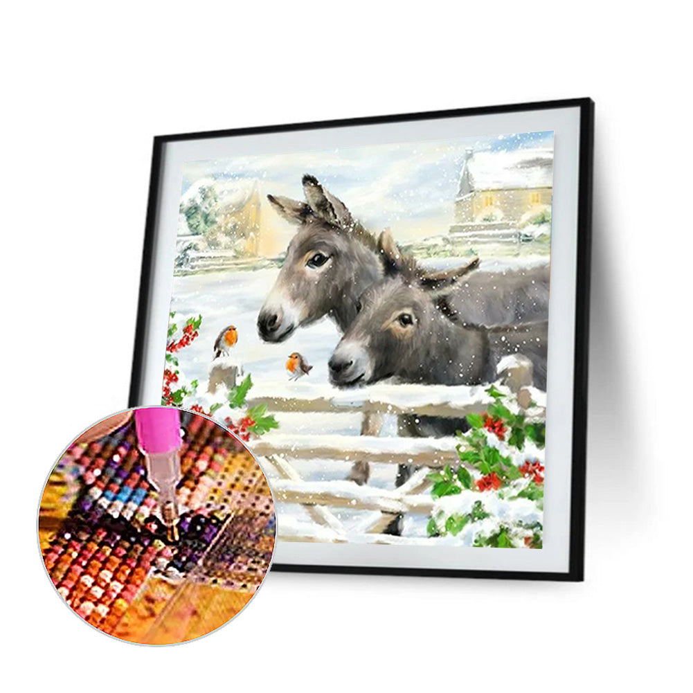 Donkey In The Fence - Full Square Drill Diamond Painting 45*45CM