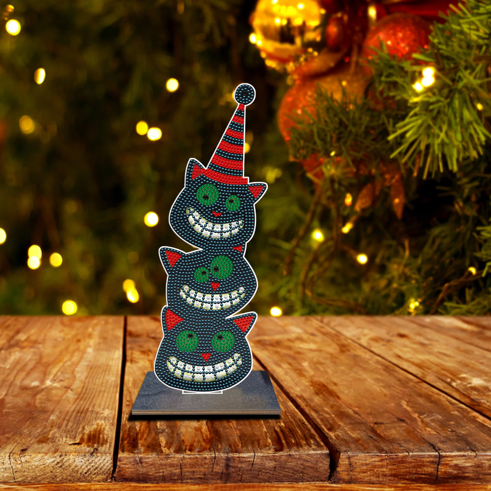 DIY Crystal Diamond Ornament Art Crafts Wooden Cartoon Home Decoration Kids Gift