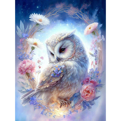 Bald Owl - Full Round Drill Diamond Painting 30*40CM