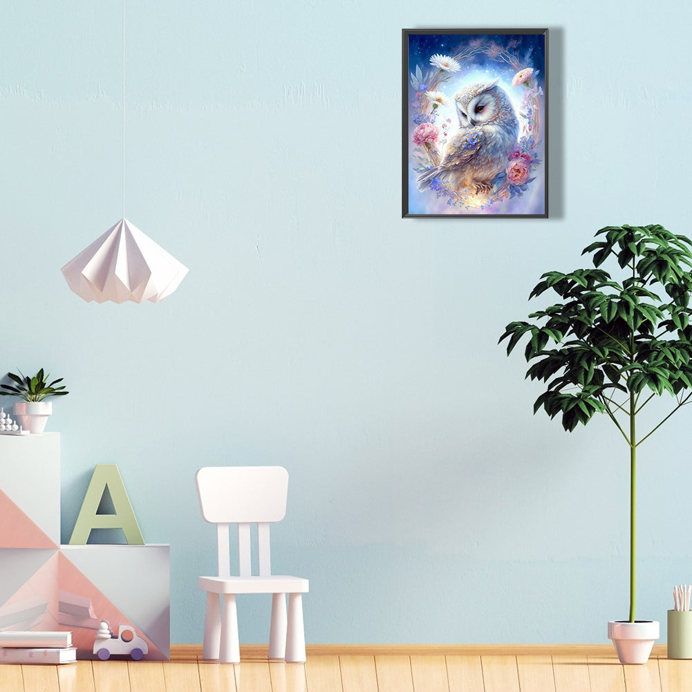 Bald Owl - Full Round Drill Diamond Painting 30*40CM