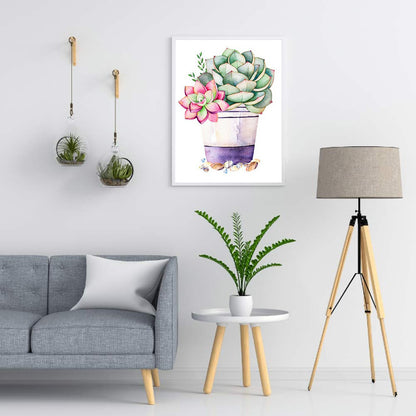 Succulent Potted Plant - Full Square Drill Diamond Painting 30*40CM