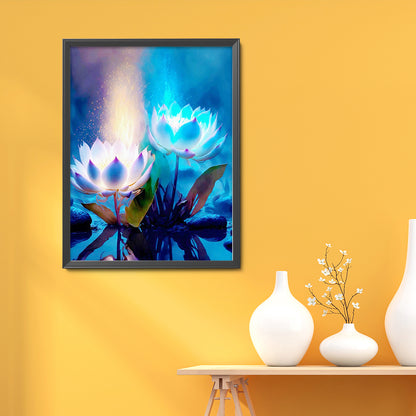 Blue Lotus - Full Square Drill Diamond Painting 30*40CM