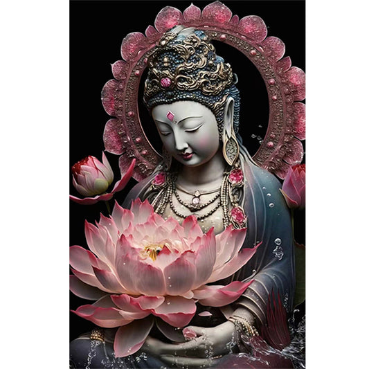 Buddhist Lotus Avalokitesvara - Full Round Drill Diamond Painting 40*60CM