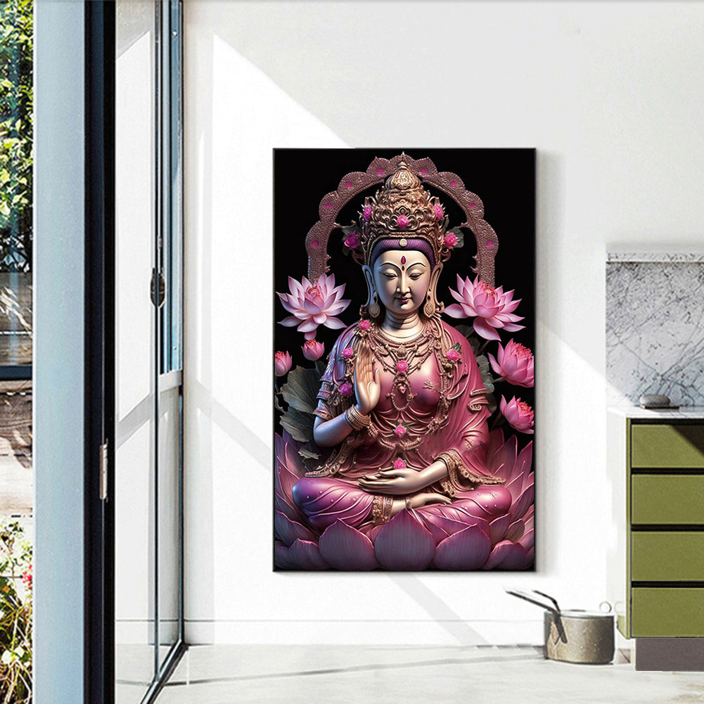 Buddhist Lotus Avalokitesvara - Full Round Drill Diamond Painting 40*60CM