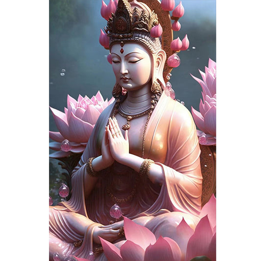 Buddhist Lotus Avalokitesvara - Full Round Drill Diamond Painting 40*60CM