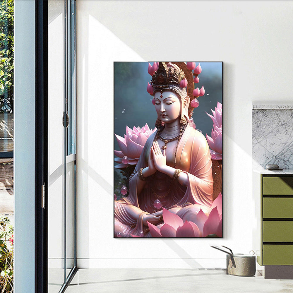 Buddhist Lotus Avalokitesvara - Full Round Drill Diamond Painting 40*60CM
