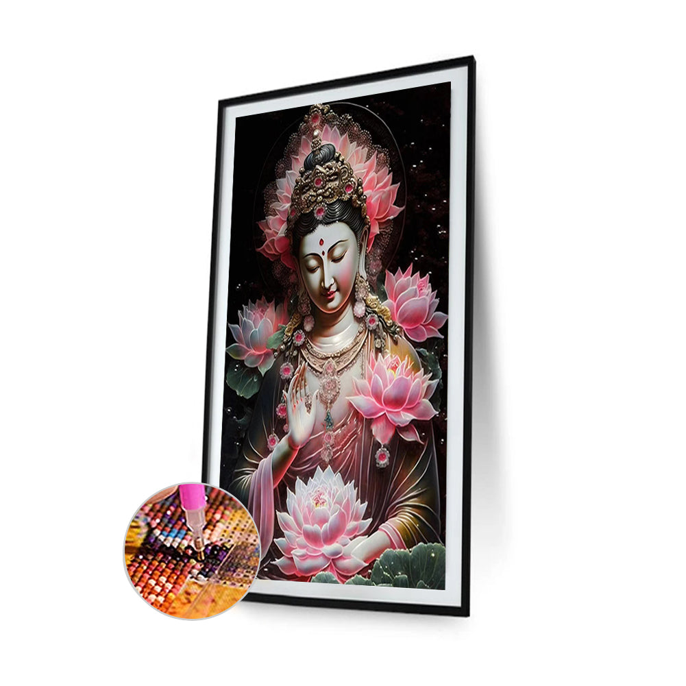 Buddhist Lotus Avalokitesvara - Full Round Drill Diamond Painting 40*60CM