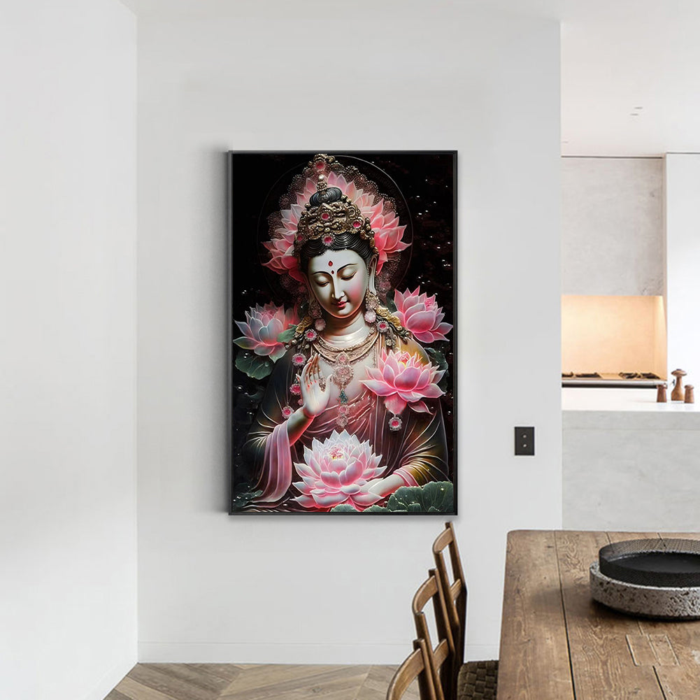 Buddhist Lotus Avalokitesvara - Full Round Drill Diamond Painting 40*60CM