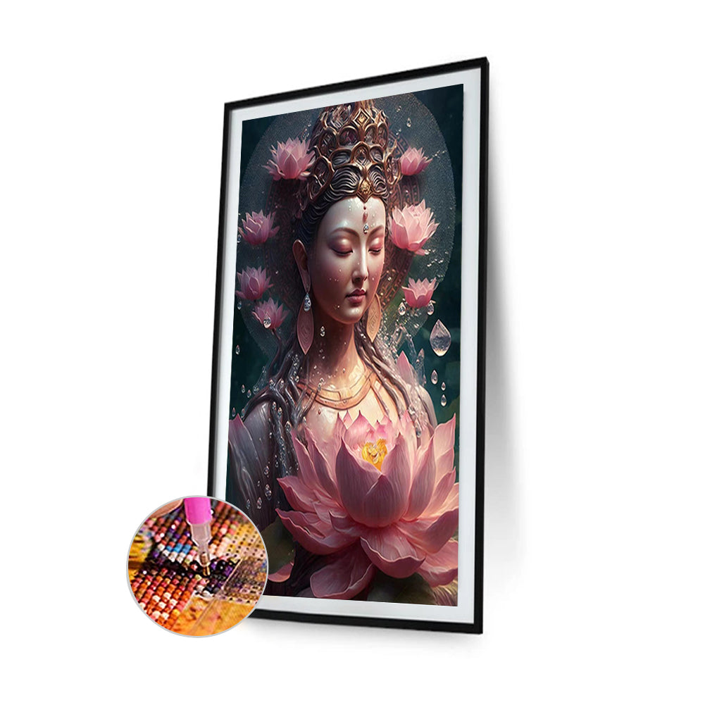 Buddhist Lotus Avalokitesvara - Full Round Drill Diamond Painting 40*60CM