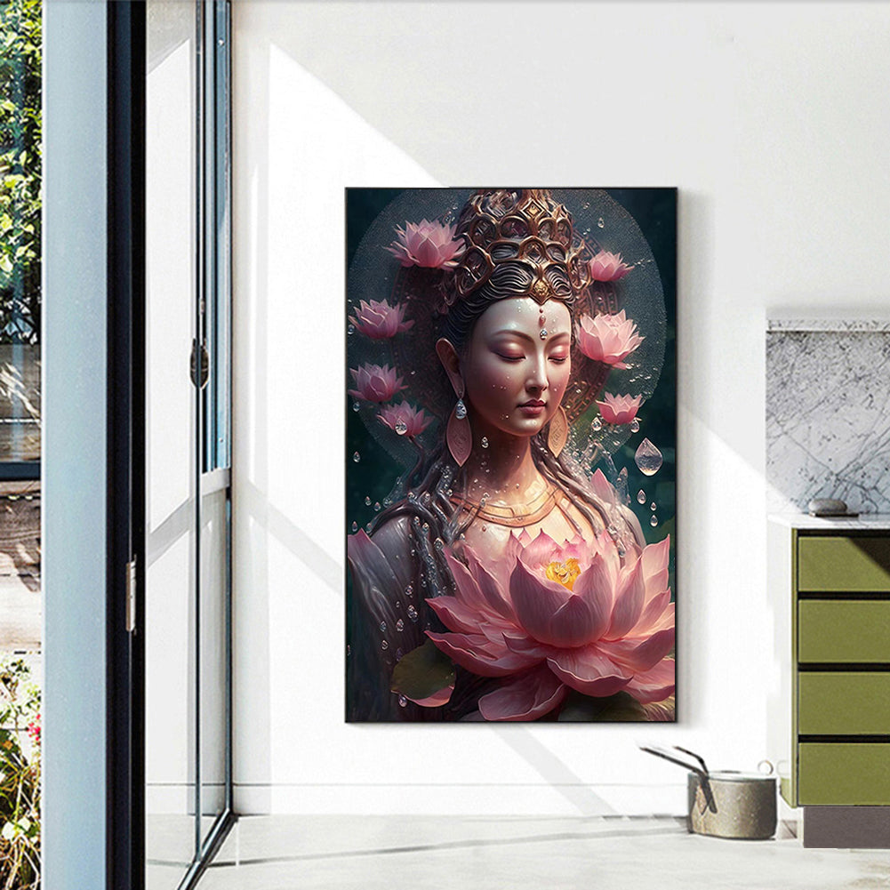 Buddhist Lotus Avalokitesvara - Full Round Drill Diamond Painting 40*60CM