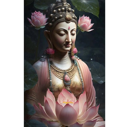 Buddhist Lotus Avalokitesvara - Full Round Drill Diamond Painting 40*60CM