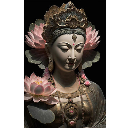 Buddhist Lotus Avalokitesvara - Full Round Drill Diamond Painting 40*60CM